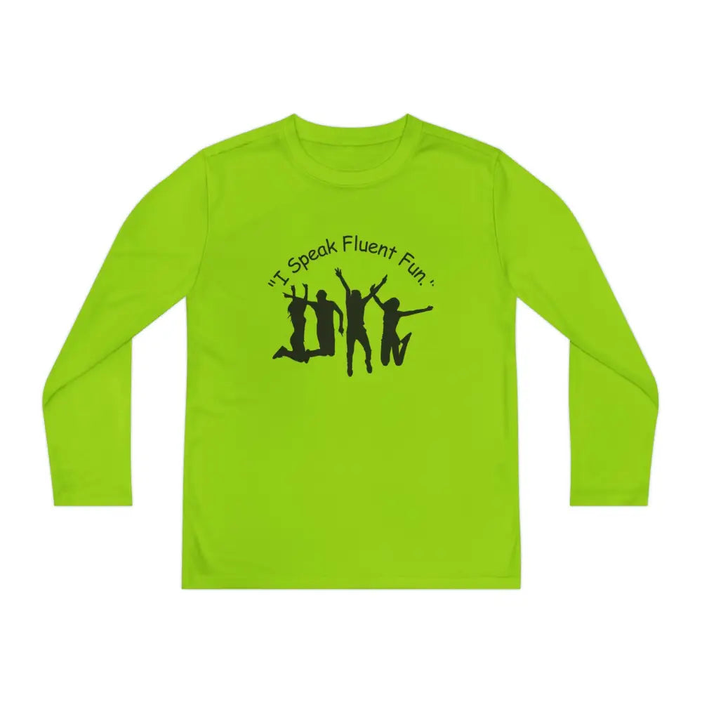 I Speak Fluent Fun Youth Unisex Long Sleeve Shirt. Perfect Gift for Teens - Lime Shock / S - Kids clothes