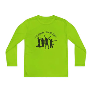 I Speak Fluent Fun Youth Unisex Long Sleeve Shirt. Perfect Gift for Teens - Lime Shock / S - Kids clothes