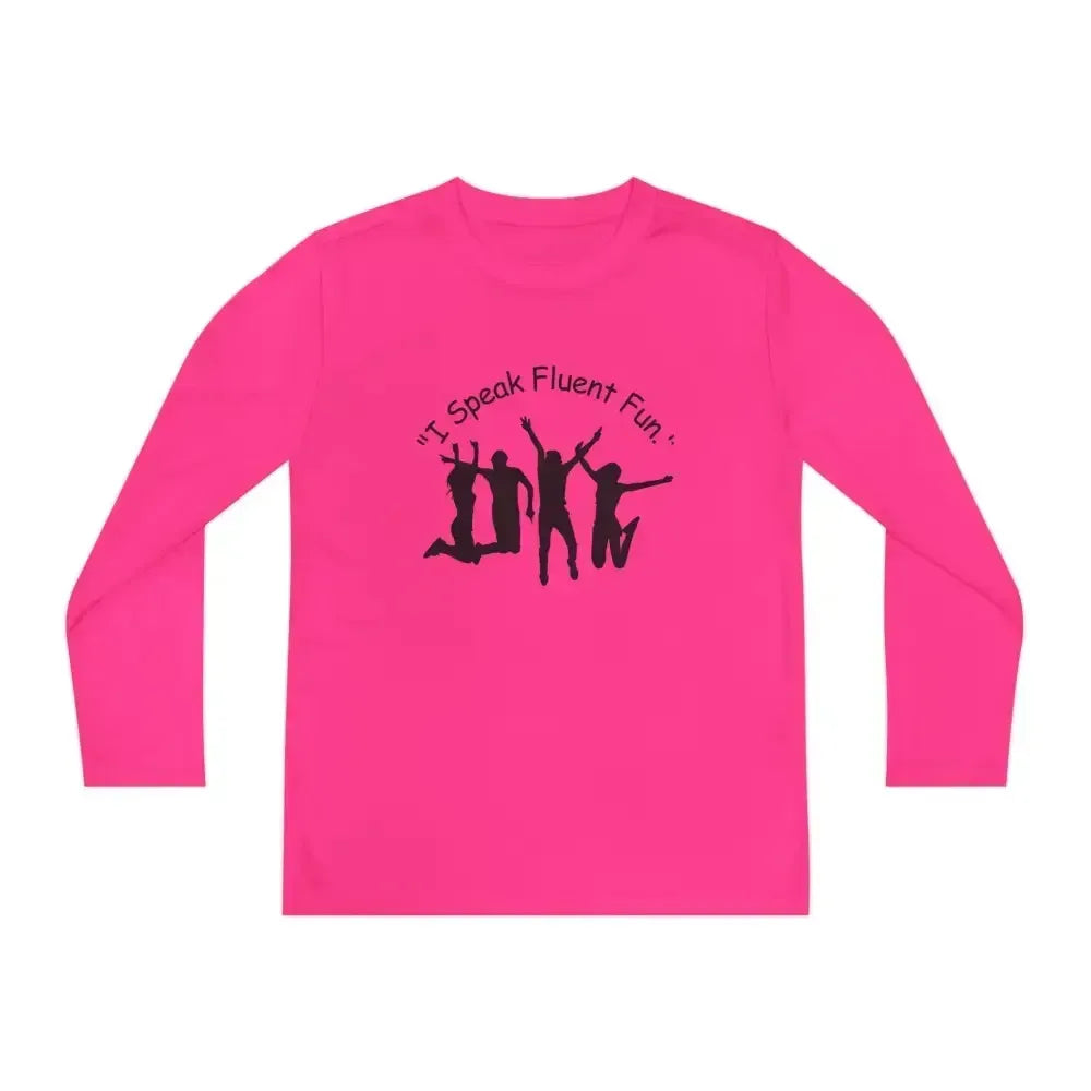 I Speak Fluent Fun Youth Unisex Long Sleeve Shirt. Perfect Gift for Teens - Neon Pink / S - Kids clothes