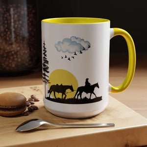 I Would Rather Be Riding My Horse Coffee Mug 15oz Unique Coffee Cup - 15oz / Yellow - Mug