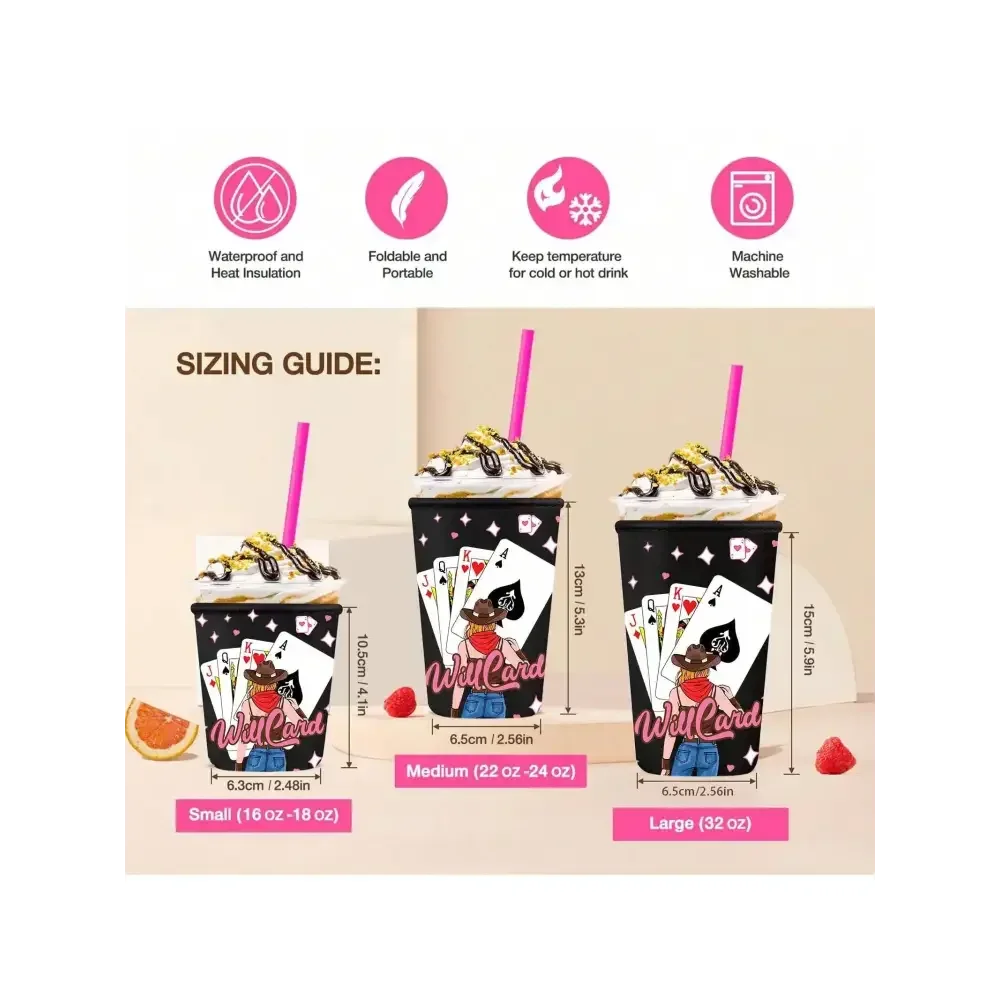 Ice Coffee Drink Sleeves, Cowgirl Western Reusable Neoprene Sleeve - The Best New Thing
