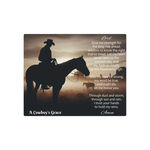 Inspirational Cowboy Metal Art Sign - A Cowboy’s Grace - 20’’ x 16’’ (Horizontal) / 0.12’’ - Home Decor