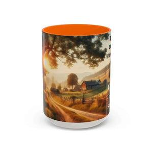 Inspirational Faith Coffee Mug Motivational Mug Country Coffee Mugs Inspirational Gift Idea 15ozs - 15oz / Orange - Mugs