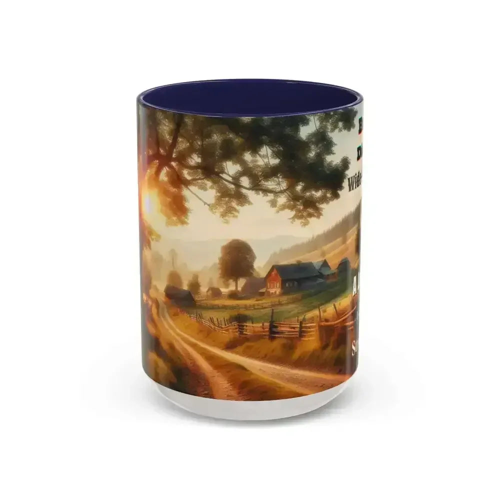 Inspirational Faith Coffee Mug Motivational Mug Country Coffee Mugs Inspirational Gift Idea 15ozs - 15oz / Navy - Mugs