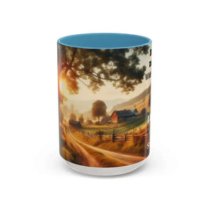 Inspirational Faith Coffee Mug Motivational Mug Country Coffee Mugs Inspirational Gift Idea 15ozs - 15oz / Light Blue