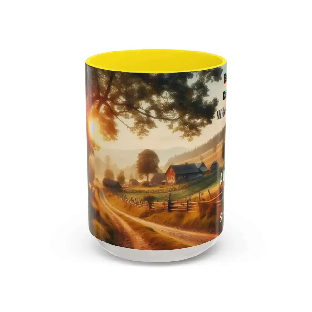 Inspirational Faith Coffee Mug Motivational Mug Country Coffee Mugs Inspirational Gift Idea 15ozs - 15oz / Yellow - Mugs