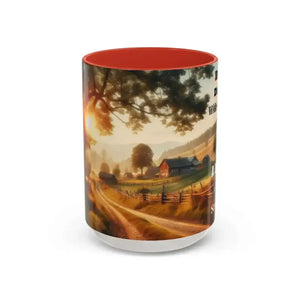 Inspirational Faith Coffee Mug Motivational Mug Country Coffee Mugs Inspirational Gift Idea 15ozs - 15oz / Red - Mugs