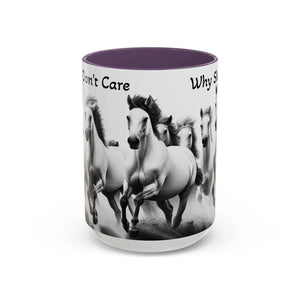 Inspirational Horse Coffee Mug - Humorous Mug Horse Lover Enthusiast Unique Gift Ideas 15oz - 15oz / Purple - Mug