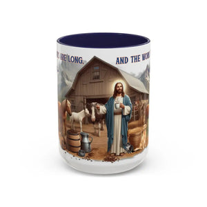 Inspirational Jesus Coffee Mug Uplifting Spiritual Motivational Gifts 15oz - 15oz / Navy - Mugs