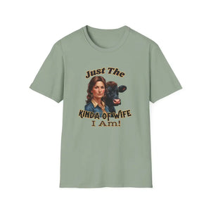 Just The Kinda Of Wife I Am T-Shirt Funny Farm Wife Shirt Gift for Animal Lovers Farmers Wife - Sage / S - T-Shirt