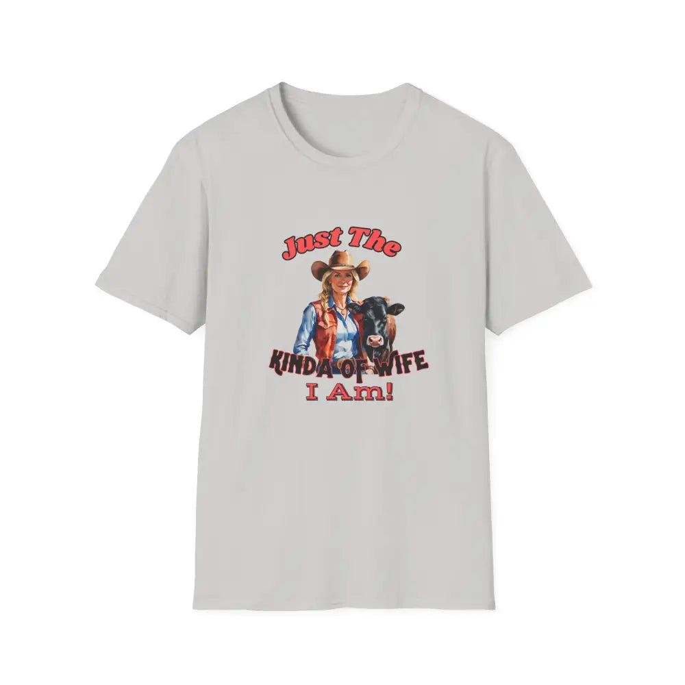 Just The Kinda Of Wife I Am T-Shirt Funny Farm Wife Shirt Gift for Animal Lovers Farmers Wife - Ice Grey / S - T-Shirt