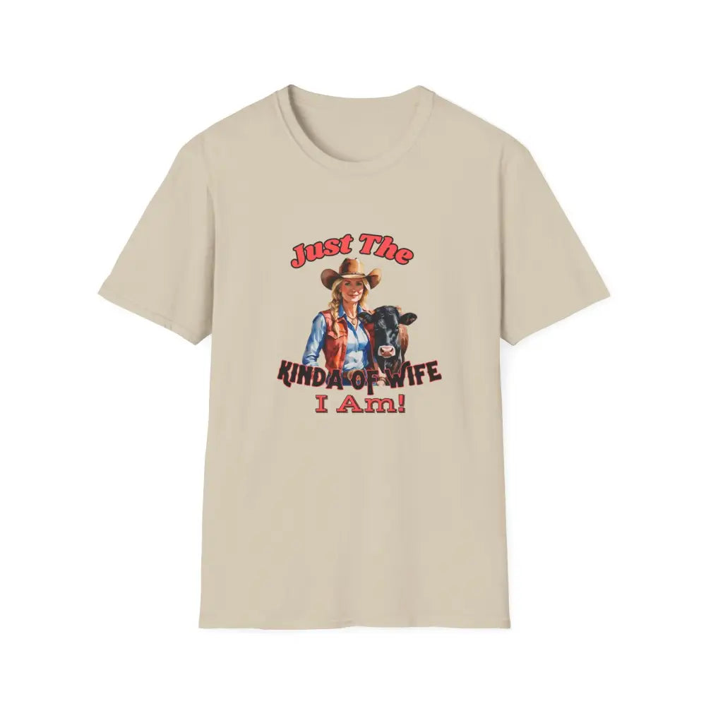 Just The Kinda Of Wife I Am T-Shirt Funny Farm Wife Shirt Gift for Animal Lovers Farmers Wife - Sand / S - T-Shirt