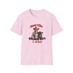 Just The Kinda Of Wife I Am T-Shirt Funny Farm Wife Shirt Gift for Animal Lovers Farmers Wife - Light Pink / S - T-Shirt