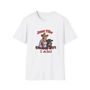 Just The Kinda Of Wife I Am T-Shirt Funny Farm Wife Shirt Gift for Animal Lovers Farmers Wife - White / XS - T-Shirt