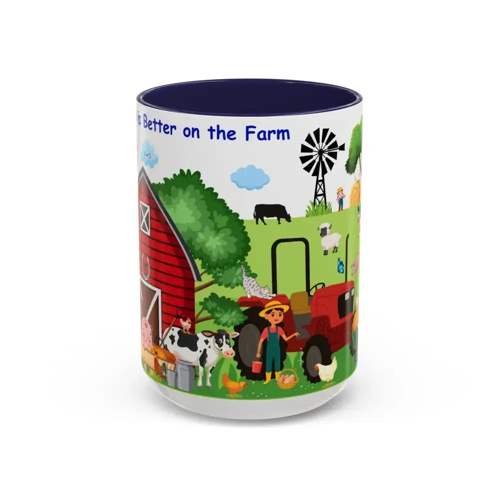 Life is Better on the FARM Mug, Cartoon Cup for Kids, Love Farming - The Best New Thing
