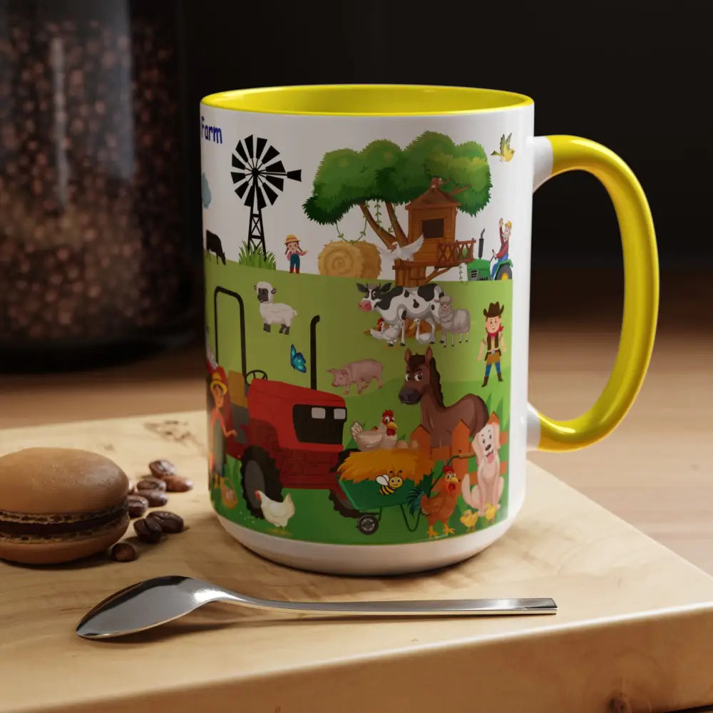 Life is Better on the FARM Mug Cartoon Cup for Kids Love Farming Cup of Joy 15oz - Mug