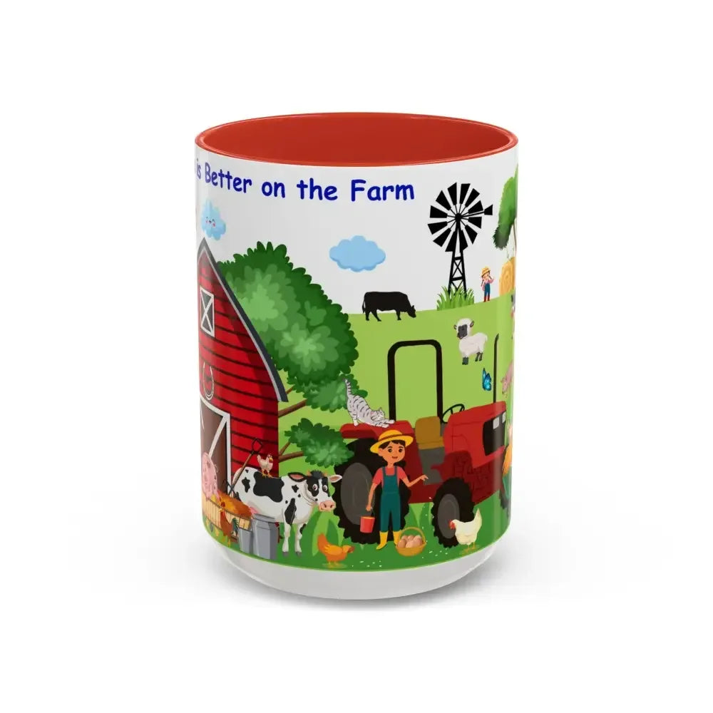 Life is Better on the FARM Mug, Cartoon Cup for Kids, Love Farming - The Best New Thing