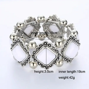 Western Fashion Bracelets Elastic Bracelets & Bangles Horse Lover Jewelry - White 1 - Jewelry