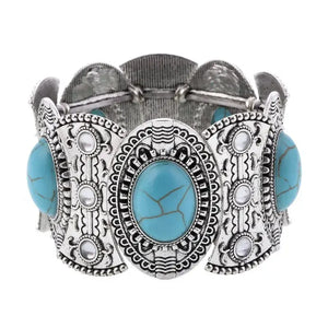 Western Fashion Bracelets Elastic Bracelets & Bangles Horse Lover Jewelry - Blue and Clear - Jewelry