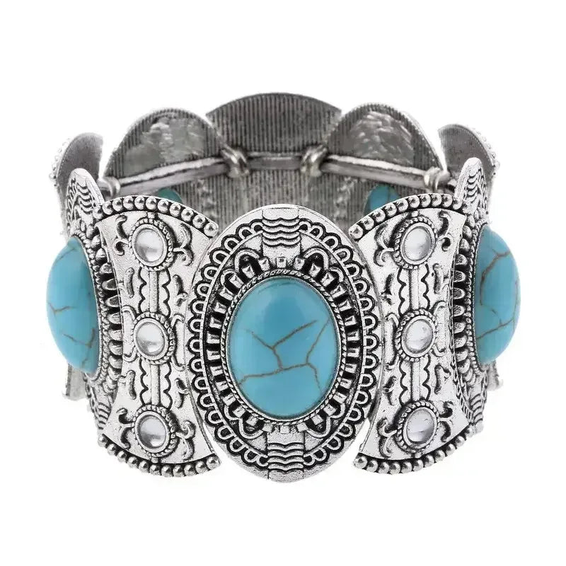 Western Fashion Bracelets Elastic Bracelets & Bangles Horse Lover Jewelry - Blue and Clear - Jewelry