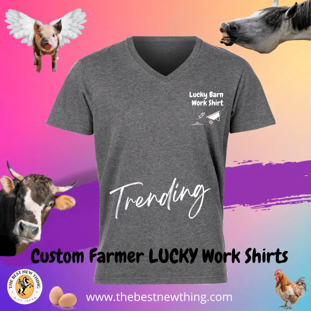 Lucky Barn Work T-Shirt V-Neck Jersey Short Sleeve Tee - T-Shirt