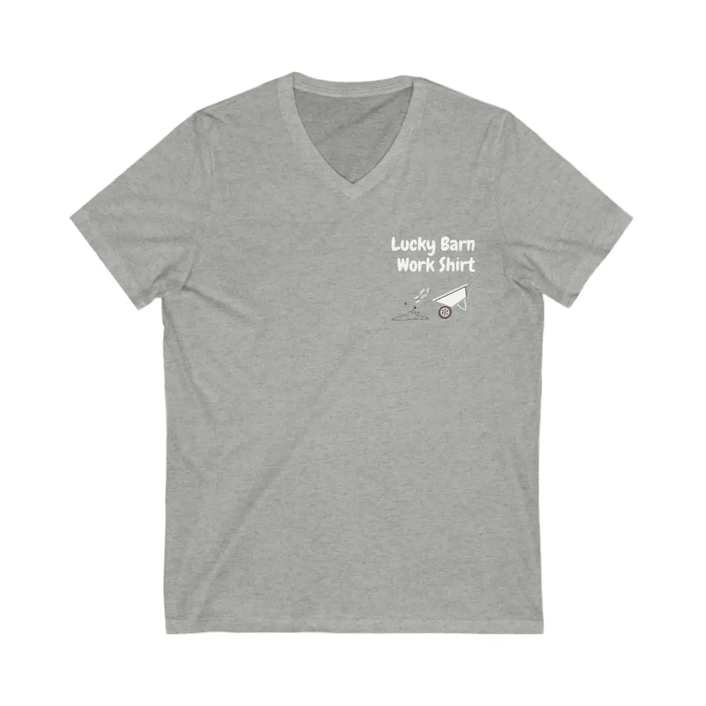 Lucky Barn Work T-Shirt V-Neck Jersey Short Sleeve Tee - Athletic Heather / S - T-Shirt