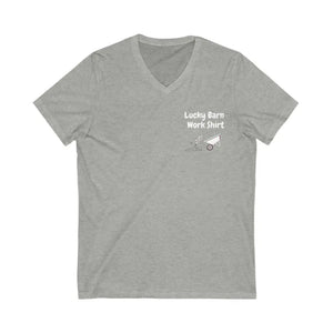 Lucky Barn Work T-Shirt V-Neck Jersey Short Sleeve Tee - Athletic Heather / S - T-Shirt