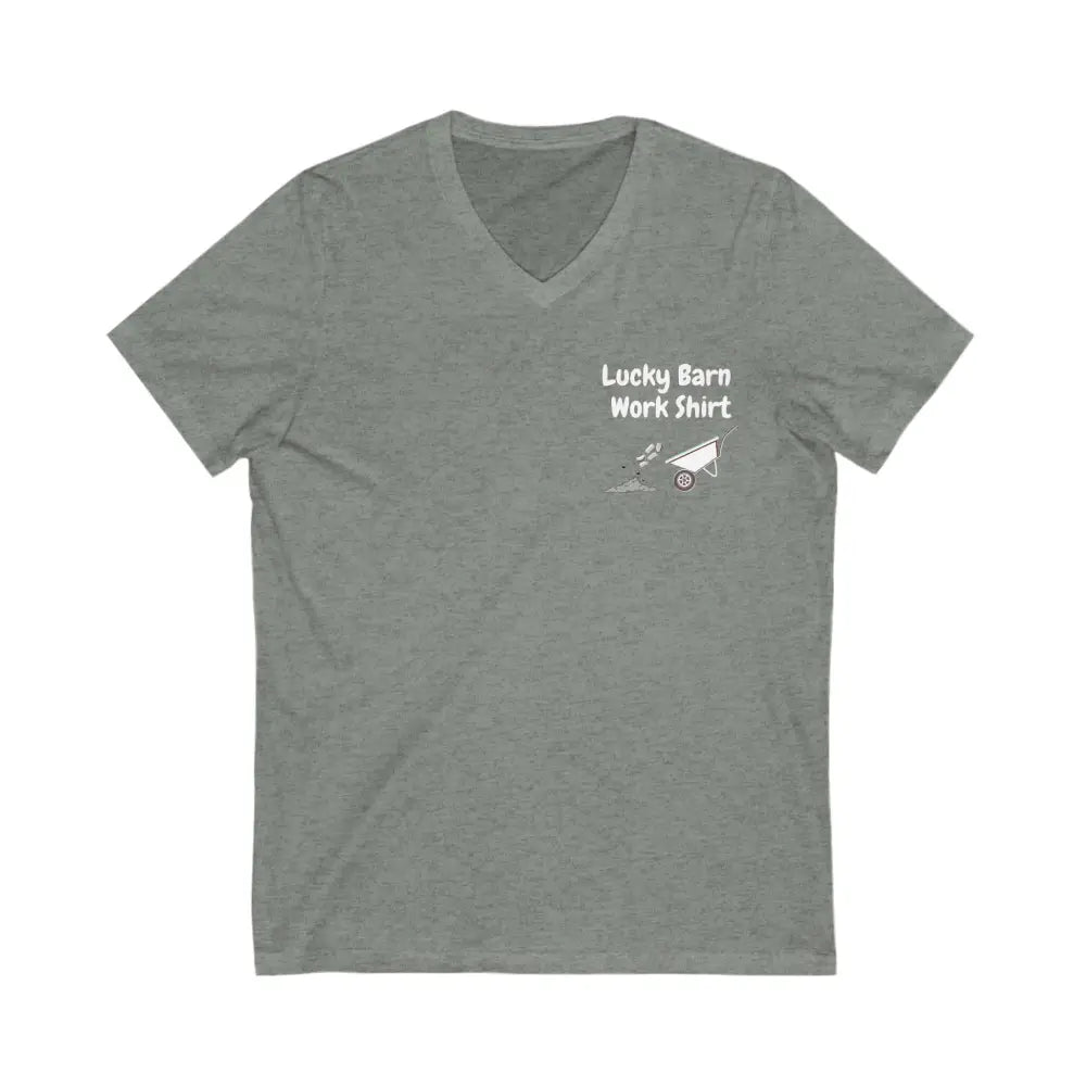 Lucky Barn Work T-Shirt V-Neck Jersey Short Sleeve Tee - Deep Heather / S - T-Shirt