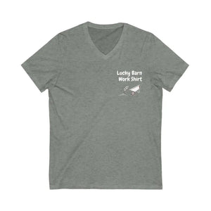 Lucky Barn Work T-Shirt V-Neck Jersey Short Sleeve Tee - Deep Heather / S - T-Shirt
