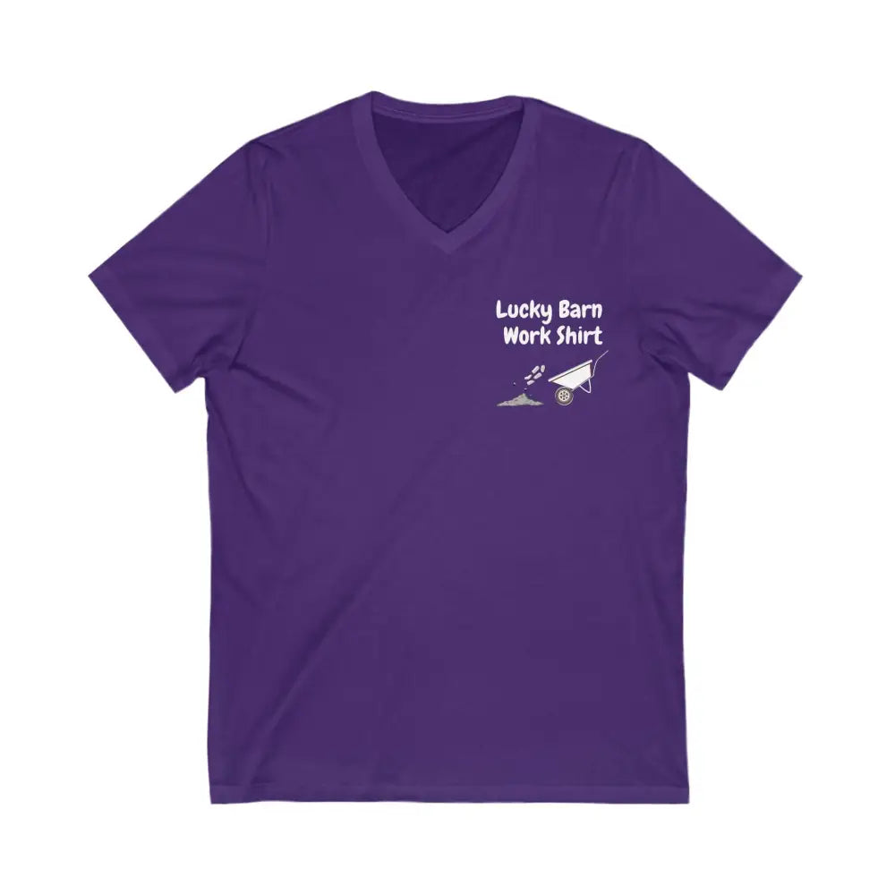 Lucky Barn Work T-Shirt V-Neck Jersey Short Sleeve Tee - Team Purple / S - T-Shirt
