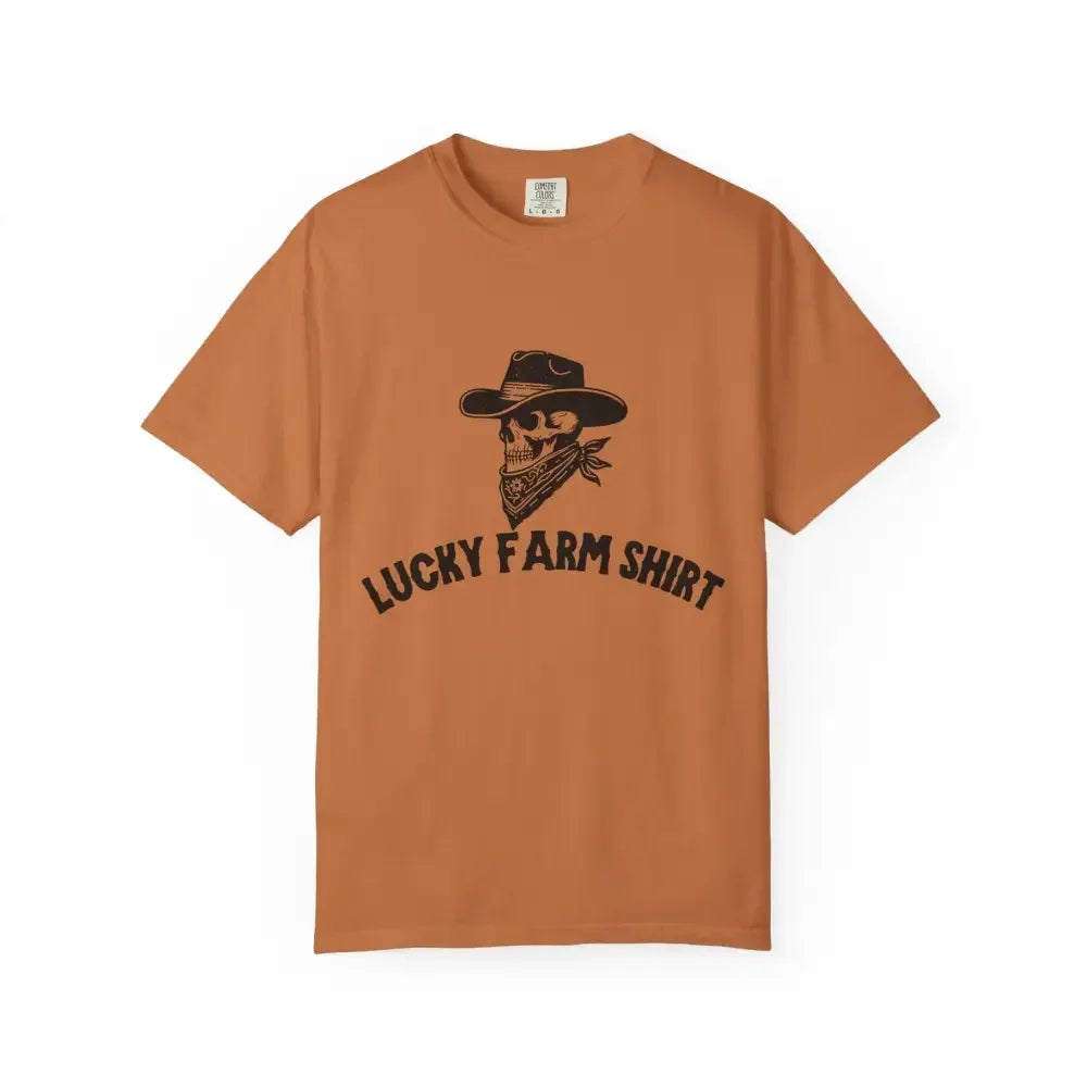 Lucky Farm T-Shirt, Skull Graphic Shirt, Western Farm Apparel - The Best New Thing