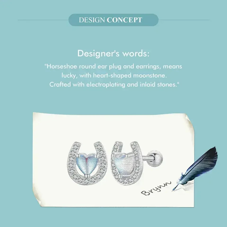 Lucky Horseshoe Stud Earrings, Sterling Silver Earrings Jewelry - The Best New Thing