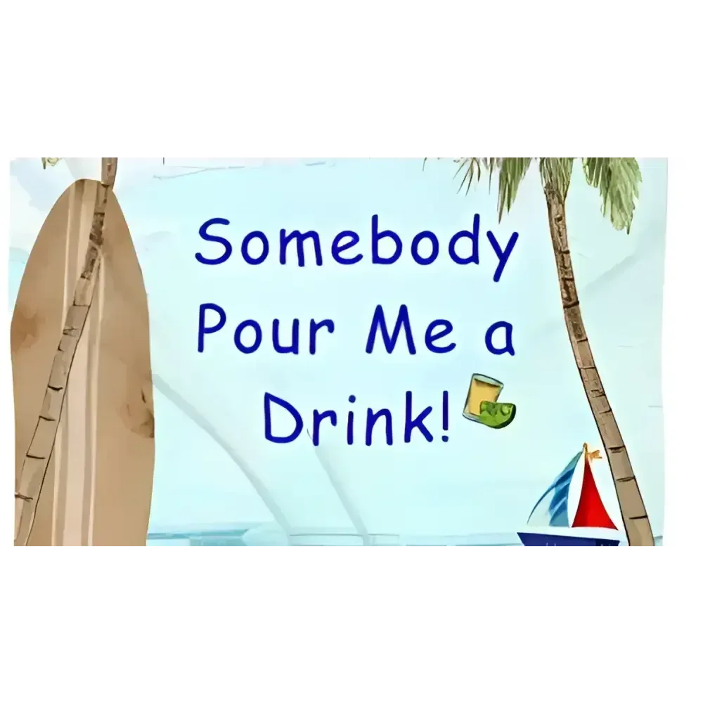 Fun Beach Towel - Somebody Pour Me a Drink, 36" x 72" - The Best New Thing
