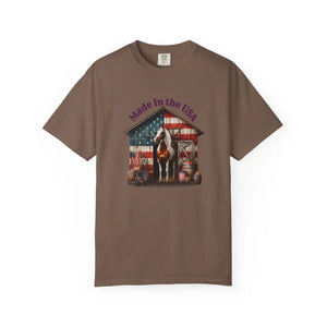 Made in the USA Horse Graphic T-Shirt Patriotic Tee for Horse Lovers American Pride Apparel - Espresso / S - T-Shirt