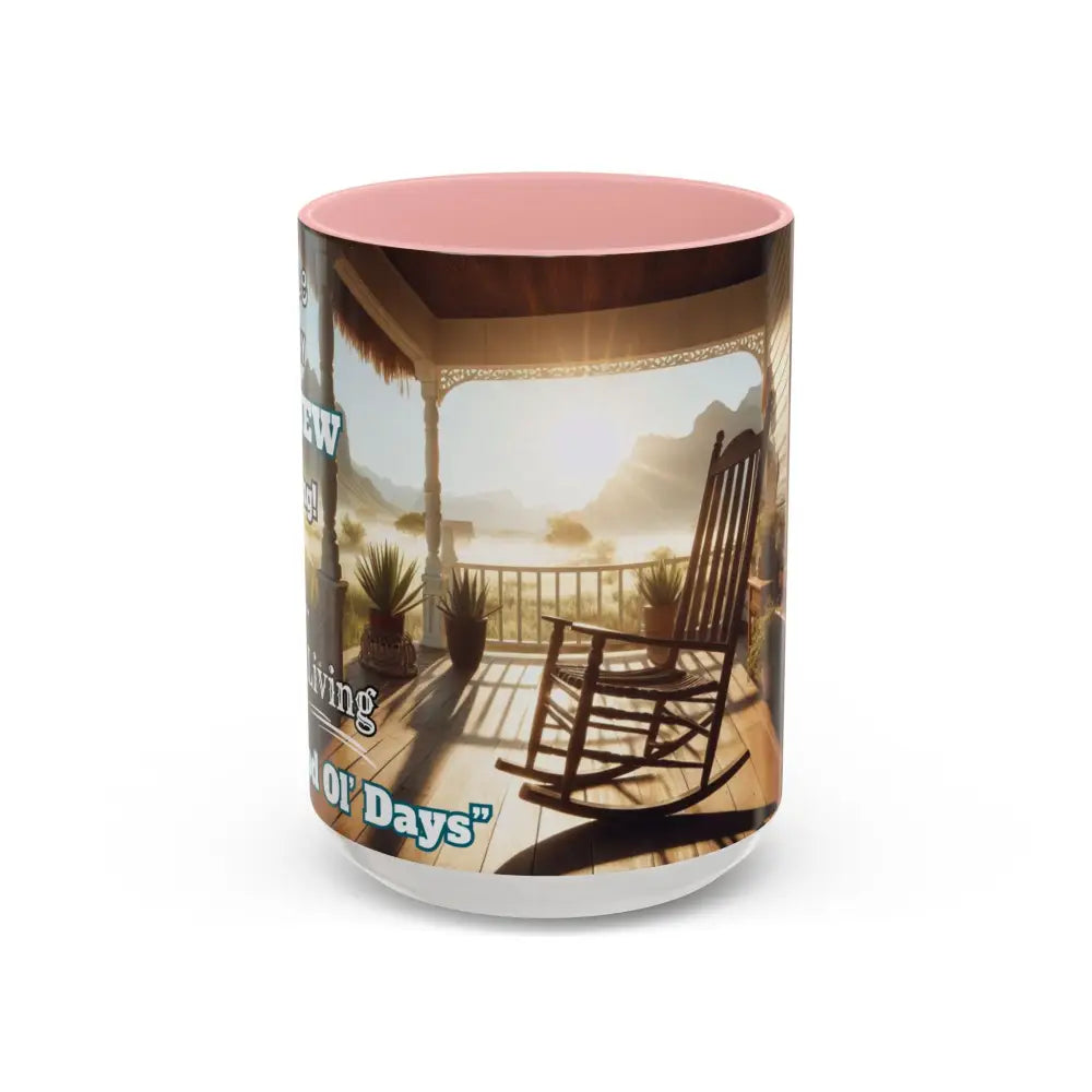 Morning Motivational Accent Coffee Mug - Perfect Pick Me Up Gift - 15oz / Pink - Mugs