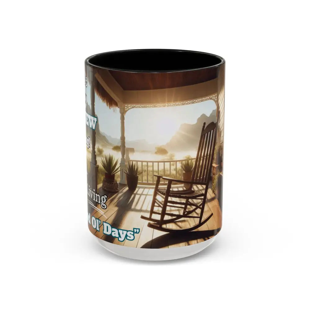 Morning Motivational Accent Coffee Mug - Perfect Pick Me Up Gift - 15oz / Black - Mugs