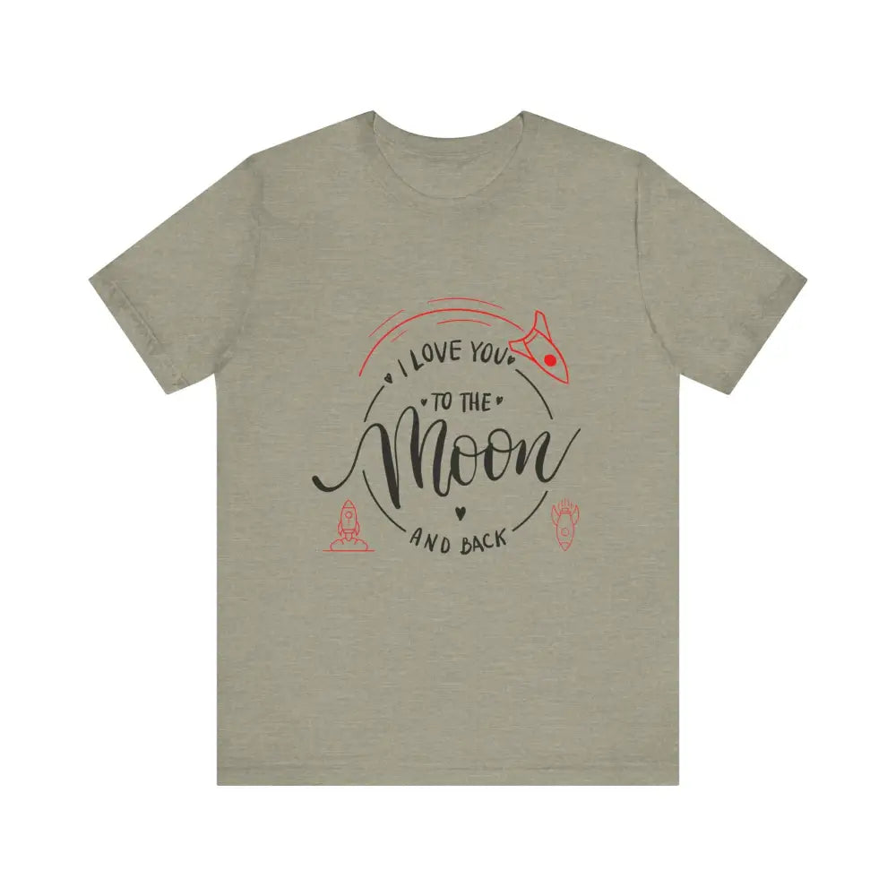 Mother’s Day Love You to the Moon and Back Unisex T-Shirt - Heather Stone / XS - T-Shirt