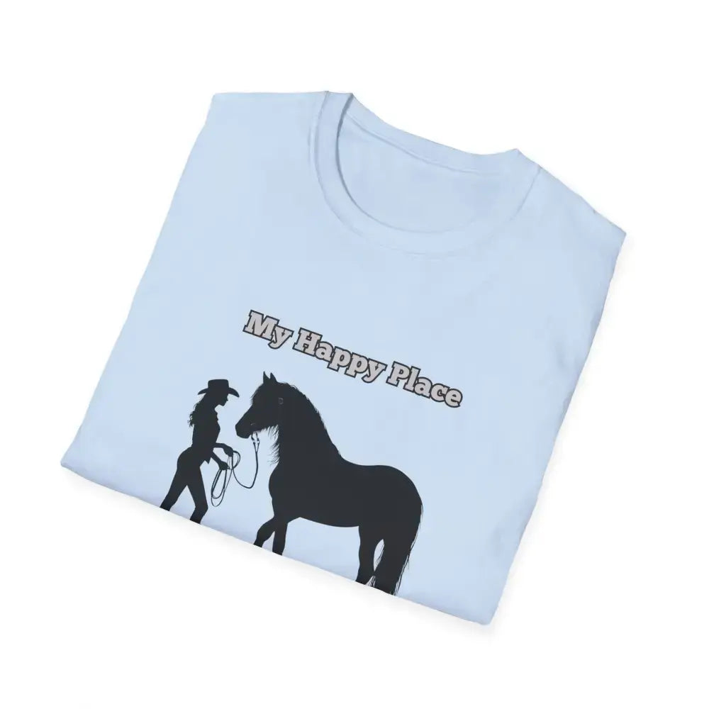 My Happy Place T-Shirt Horse Lover Shirt Western Tee Outdoor Apparel - T-Shirt