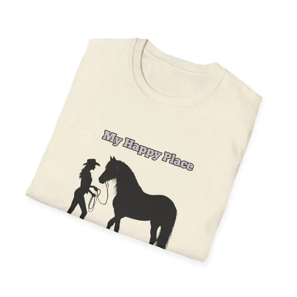 My Happy Place T-Shirt Horse Lover Shirt Western Tee Outdoor Apparel - T-Shirt
