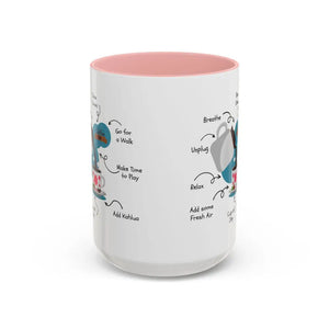 Office Gift Coffee Cup Mug Relax Breathe and Unplug with a Cup of Joy - 15oz / Pink - Mugs