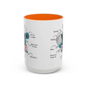 Office Gift Coffee Cup Mug Relax Breathe and Unplug with a Cup of Joy - 15oz / Orange - Mugs