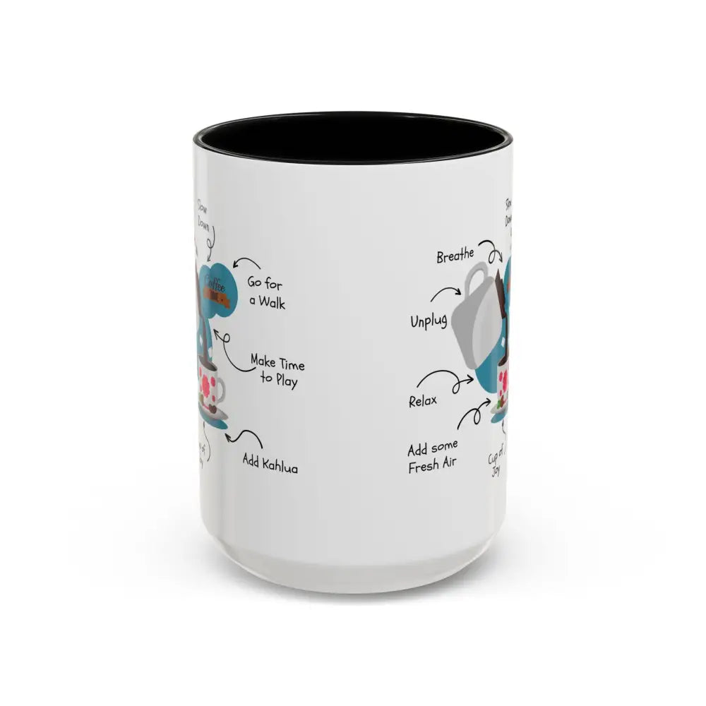 Office Gift Coffee Cup Mug Relax Breathe and Unplug with a Cup of Joy - Mugs