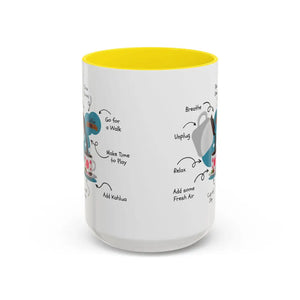 Office Gift Coffee Cup Mug Relax Breathe and Unplug with a Cup of Joy - 15oz / Yellow - Mugs