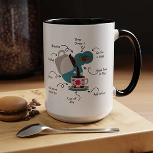 Office Gift Coffee Cup Mug Relax Breathe and Unplug with a Cup of Joy - 15oz / Black - Mugs