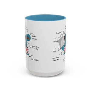 Office Gift Coffee Cup Mug Relax Breathe and Unplug with a Cup of Joy - 15oz / Light Blue - Mugs