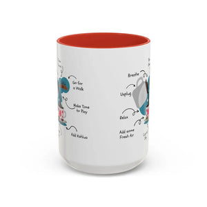 Office Gift Coffee Cup Mug Relax Breathe and Unplug with a Cup of Joy - 15oz / Red - Mugs