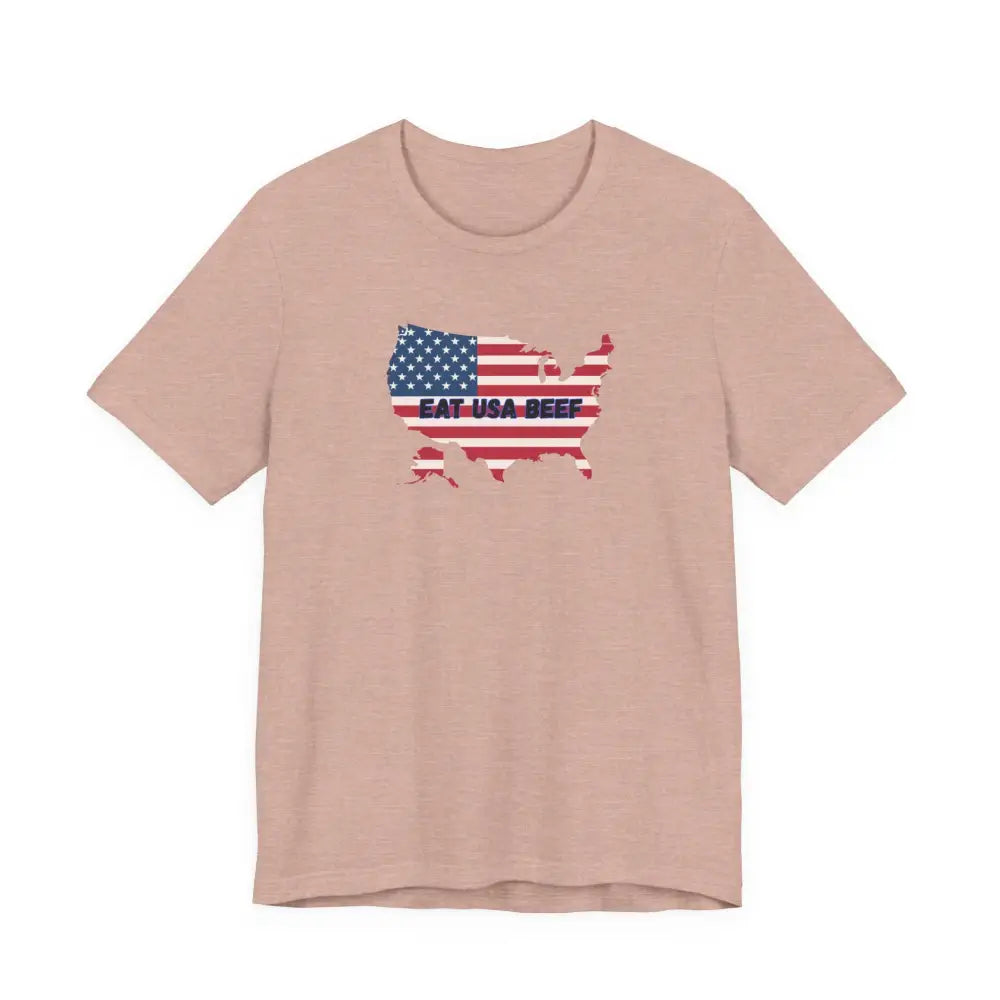 Patriotic USA Beef Pride T-Shirt Celebrate USA American Style Tee Gift for Meat Lovers Patriotic Apparel - T-Shirt