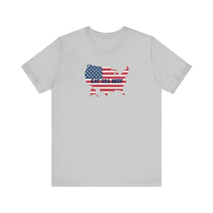 Patriotic USA Beef Pride T-Shirt Celebrate USA American Style Tee Gift for Meat Lovers Patriotic Apparel - Solid