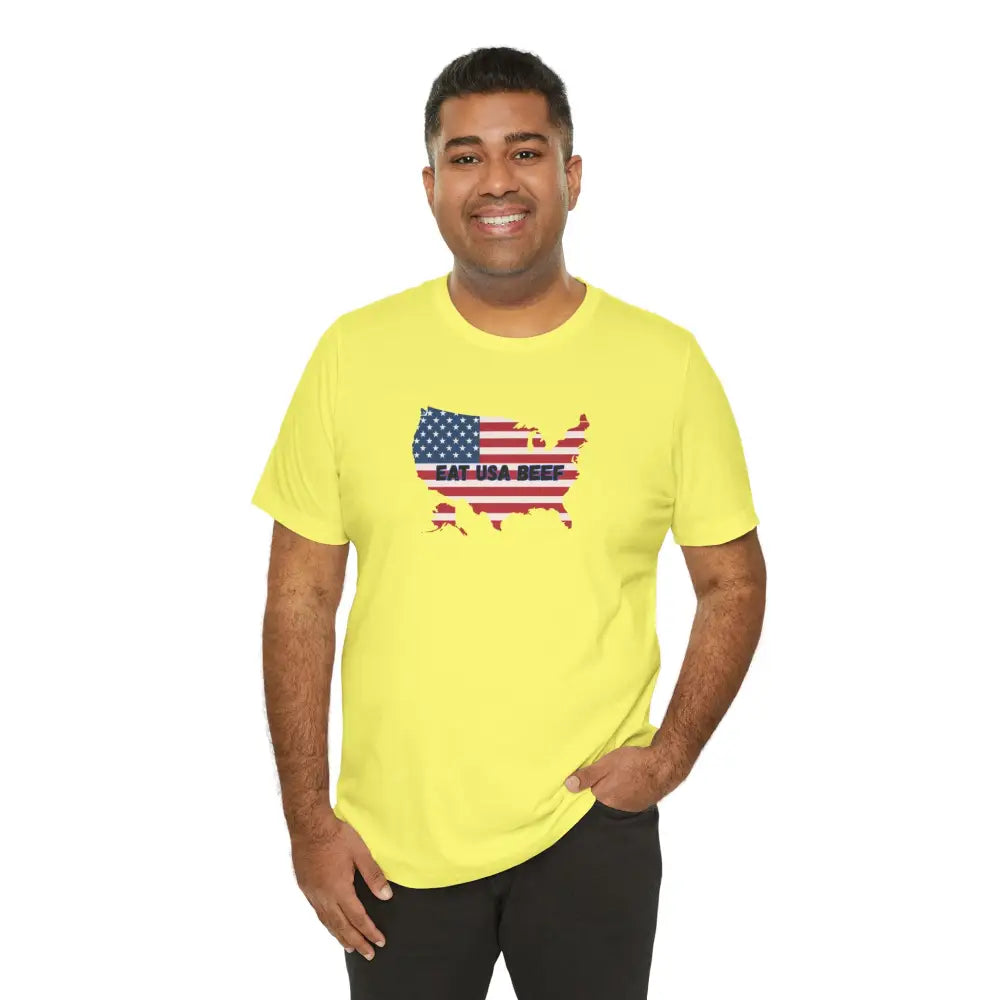 Patriotic USA Beef Pride T-Shirt Celebrate USA American Style Tee Gift for Meat Lovers Patriotic Apparel - T-Shirt