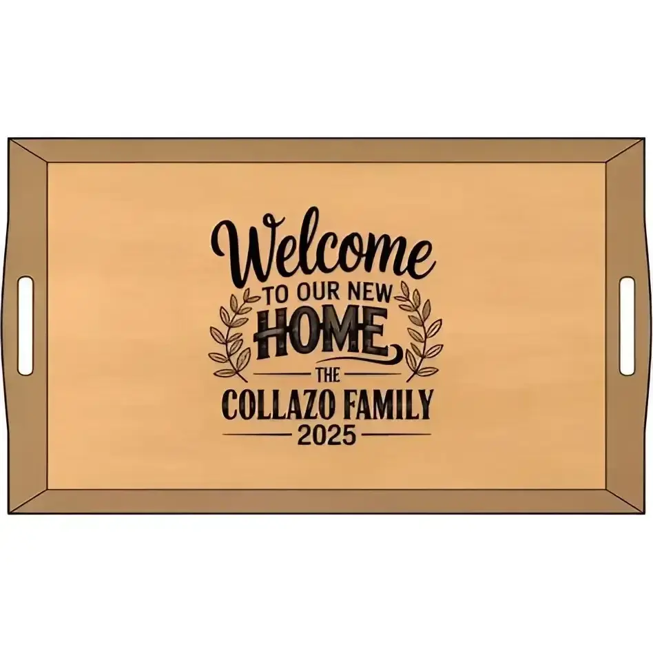 Personalize IT Bamboo Serving Tray, Rustic Housewarming Gift - The Best New Thing